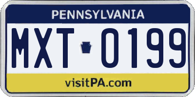 PA license plate MXT0199