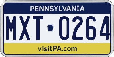 PA license plate MXT0264