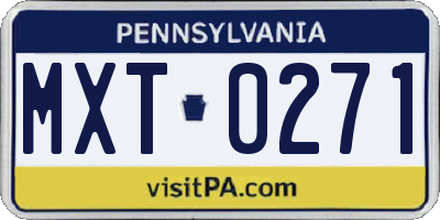 PA license plate MXT0271