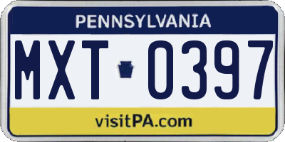 PA license plate MXT0397