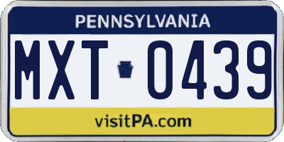 PA license plate MXT0439