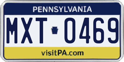 PA license plate MXT0469