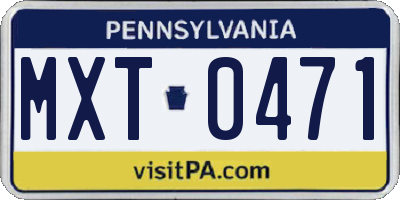 PA license plate MXT0471