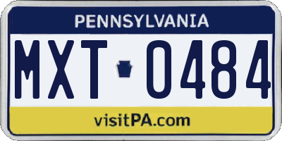 PA license plate MXT0484