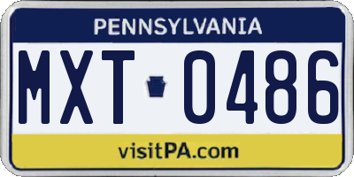 PA license plate MXT0486