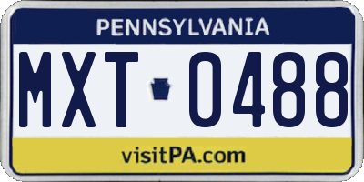 PA license plate MXT0488