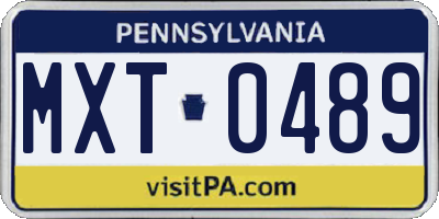 PA license plate MXT0489