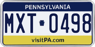 PA license plate MXT0498
