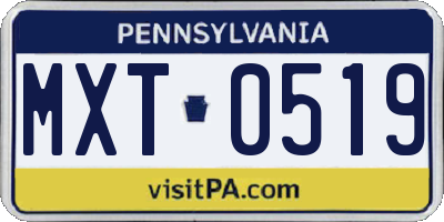 PA license plate MXT0519