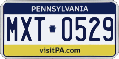 PA license plate MXT0529