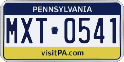 PA license plate MXT0541