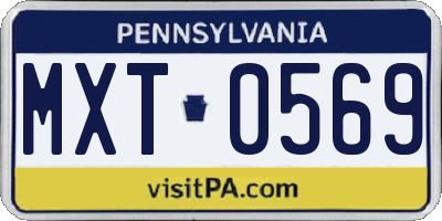 PA license plate MXT0569
