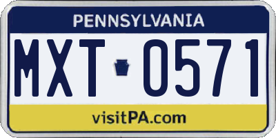 PA license plate MXT0571