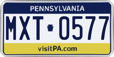 PA license plate MXT0577