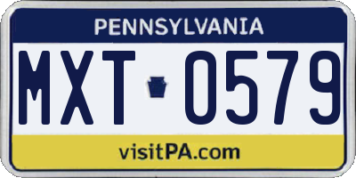 PA license plate MXT0579