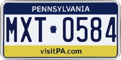 PA license plate MXT0584