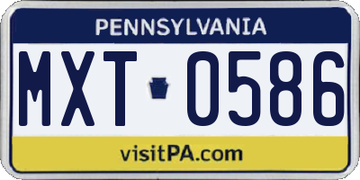 PA license plate MXT0586