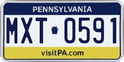PA license plate MXT0591