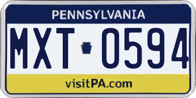PA license plate MXT0594