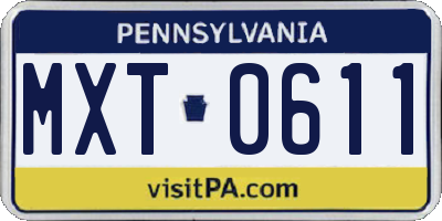 PA license plate MXT0611