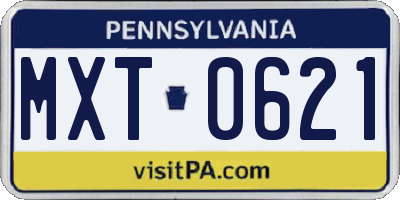 PA license plate MXT0621
