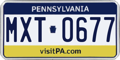 PA license plate MXT0677