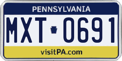 PA license plate MXT0691