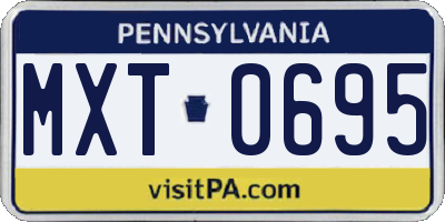 PA license plate MXT0695