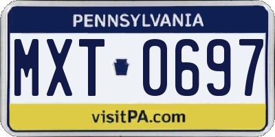 PA license plate MXT0697