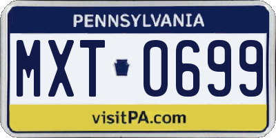 PA license plate MXT0699