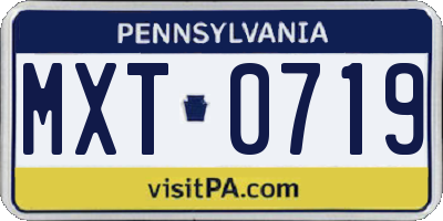 PA license plate MXT0719
