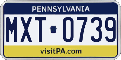 PA license plate MXT0739