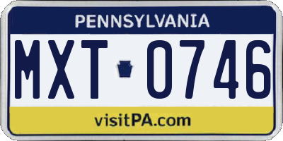 PA license plate MXT0746