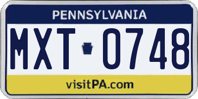 PA license plate MXT0748