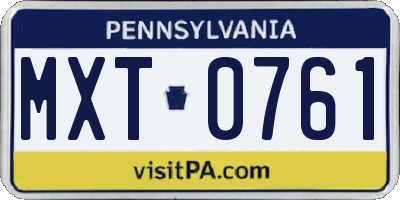 PA license plate MXT0761