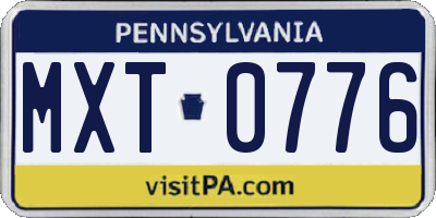 PA license plate MXT0776