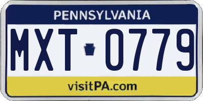 PA license plate MXT0779
