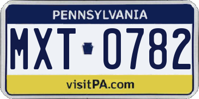 PA license plate MXT0782