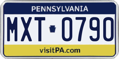 PA license plate MXT0790
