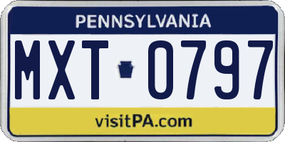 PA license plate MXT0797