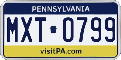 PA license plate MXT0799