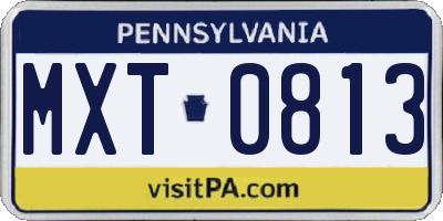 PA license plate MXT0813