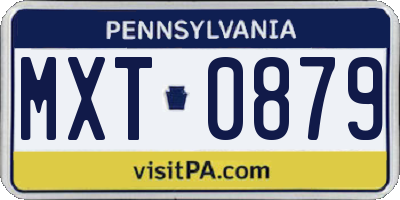 PA license plate MXT0879
