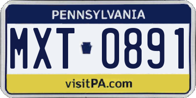 PA license plate MXT0891