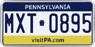 PA license plate MXT0895