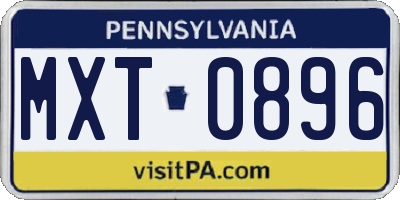 PA license plate MXT0896