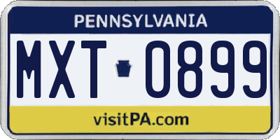 PA license plate MXT0899