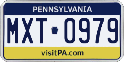 PA license plate MXT0979