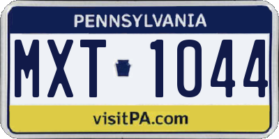 PA license plate MXT1044