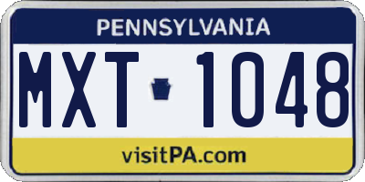 PA license plate MXT1048
